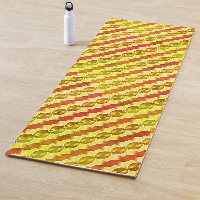 wallpaper retro orange 1970 yoga mat (In Situ)