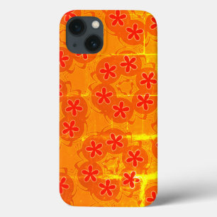 wallpaper retro orange ,red 1970 iPhone 13 case