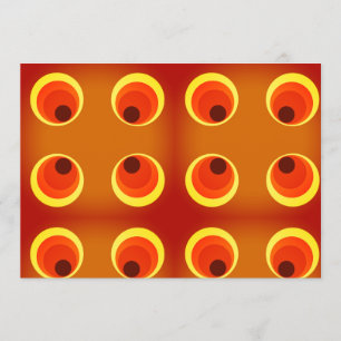 wallpaper retro orange ,red 1970 invitation