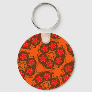 wallpaper retro orange ,red 1970 key ring