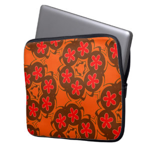 wallpaper retro orange ,red 1970 laptop sleeve