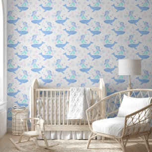 Wallpaper with a cute pattern of funny images.