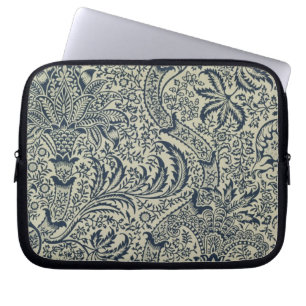 Wallpaper with navy blue seaweed style design laptop sleeve