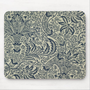 Wallpaper with navy blue seaweed style design mouse mat