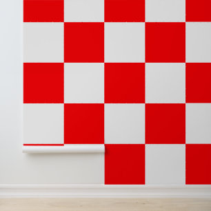 Wallpaper with Red White Chess Design Your Colours