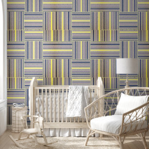 Wallpaper Yellow & Blue Stripe