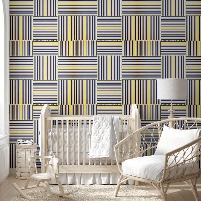 Wallpaper Yellow & Blue Stripe (Kids)