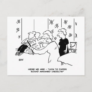 Wallpapering and Home Decorating Cartoon Postcard