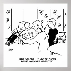 Wallpapering and Home Decorating Cartoon Poster