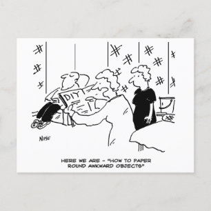 Wallpapering Around Awkward Objects Funny Postcard