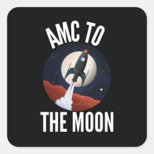 Wallstreetbets AMC - Amc To The Moon Square Sticker