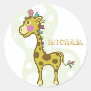 Wally the Giraffe Character Classic Round Sticker