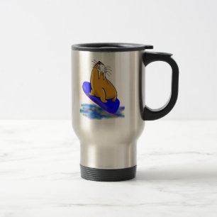 Wally The Walrus Goes Surfing Travel Mug