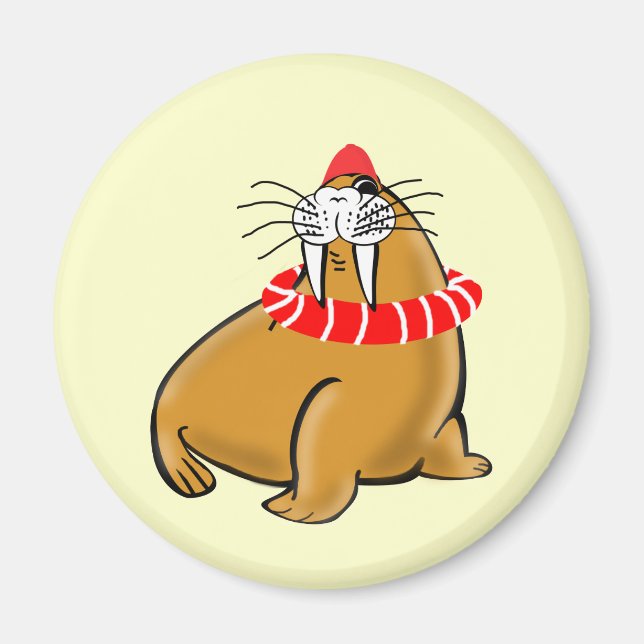 Wally The Walrus Goes Swimming Magnet (Front)
