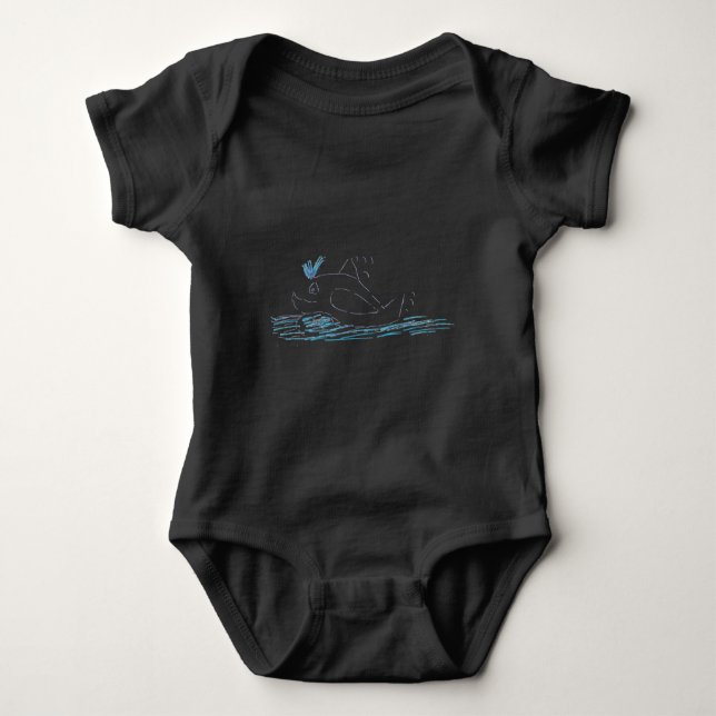 Wally Whale Baby Bodysuit (Front)