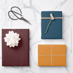 Walnut, Aegean Blue, and Honey Wrapping Paper Sheet