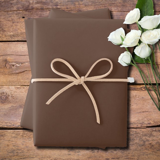 Walnut Brown Solid Colour | Classic | Elegant Wrapping Paper Sheet (Creator Uploaded)