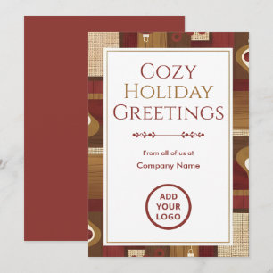 Walnut & Cranberry Retro   Warm Texture Pack Holiday Card