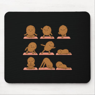 Walnut Doing Yoga Vegan Kawaii Zen Meditation Mouse Mat