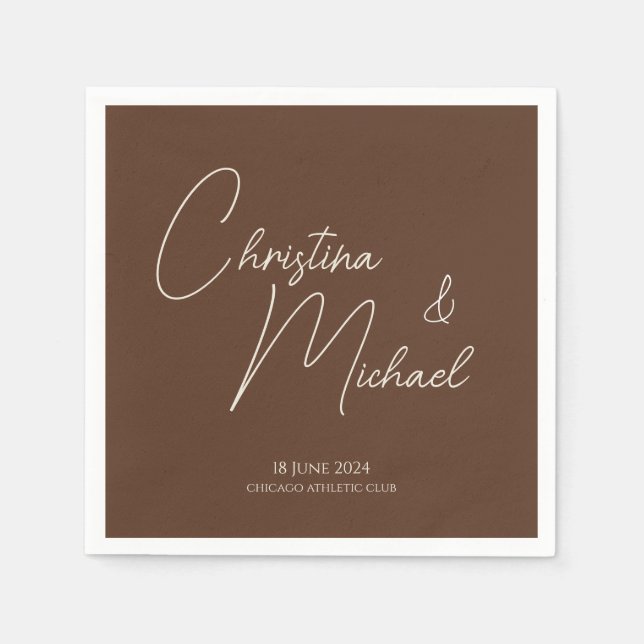Walnut • Handwritten Script Napkin (Front)