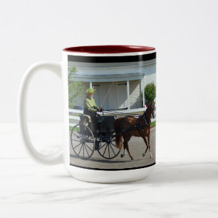 Walnut Hill Carriage Driving Horse Show Two-Tone Coffee Mug