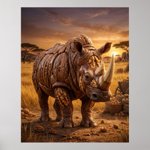 Walnut Rhinoceros Plains Poster