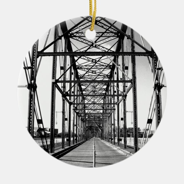 WALNUT STREET BRIDGE - CHATTANOOGA, TN CERAMIC TREE DECORATION (Front)