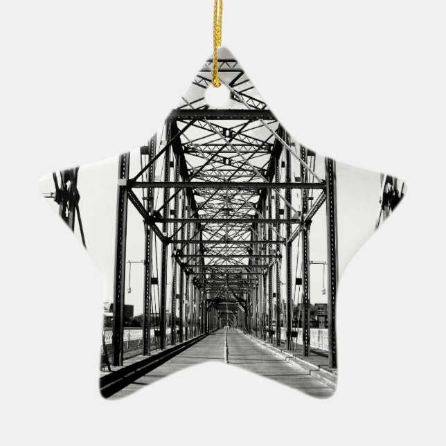 WALNUT STREET BRIDGE - CHATTANOOGA, TN CERAMIC TREE DECORATION (Front)