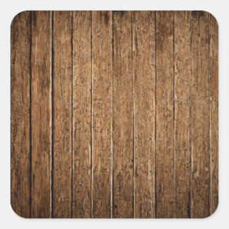 Walnut Wood Planks Square Sticker