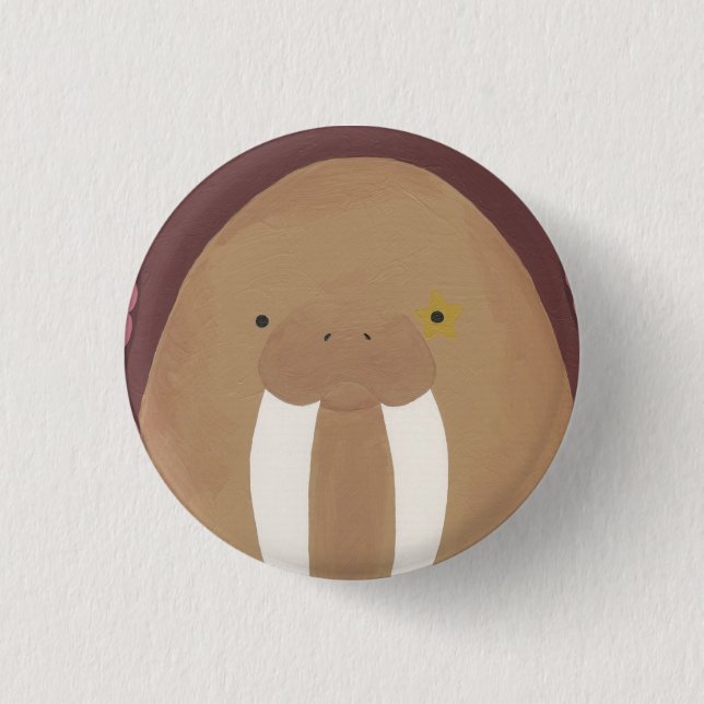 walrus 2 3 cm round badge (Front)