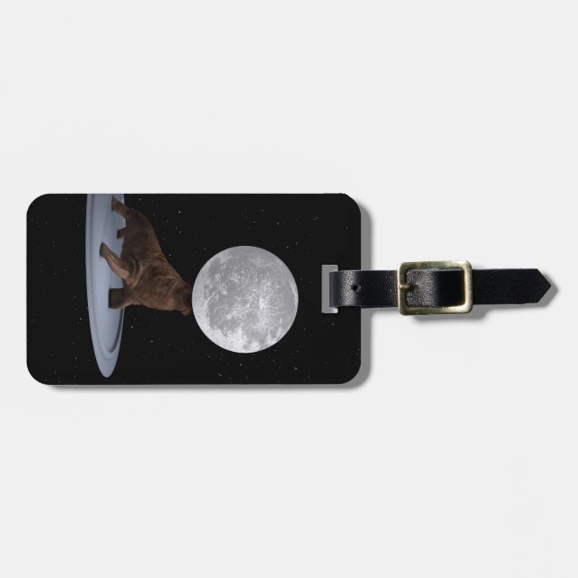 Walrus Balancing The Moon Luggage Tag (Front Horizontal)