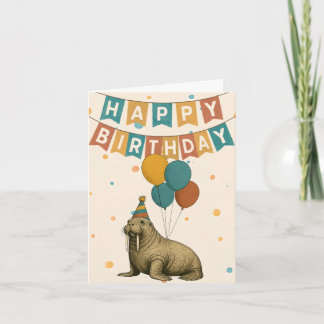 Walrus Birthday Card – Funny Party Animal