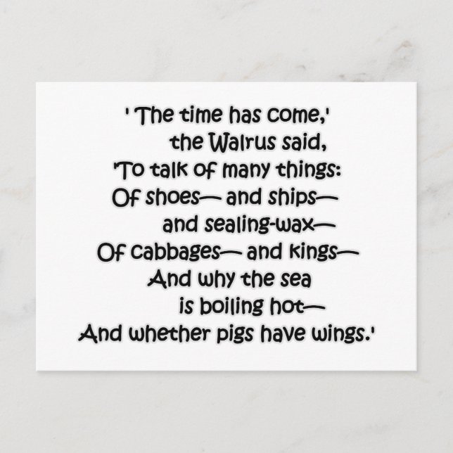 Walrus Cabbages Postcard (Front)