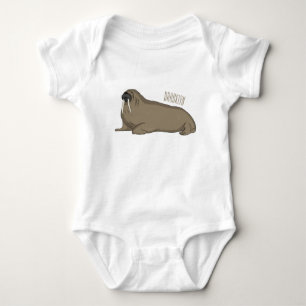 Walrus cartoon illustration  baby bodysuit