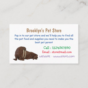 Walrus cartoon illustration business card