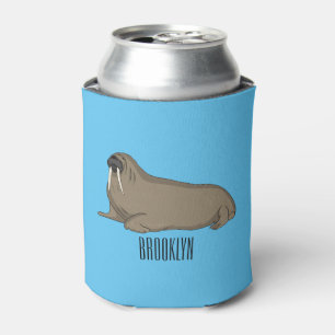 Walrus cartoon illustration can cooler