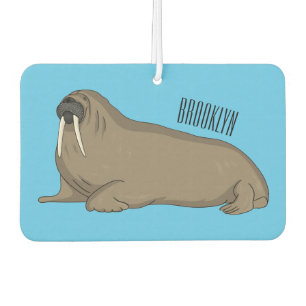 Walrus cartoon illustration car air freshener