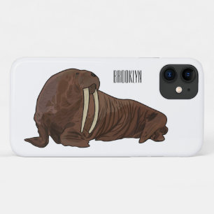 Walrus cartoon illustration iPhone 11 case
