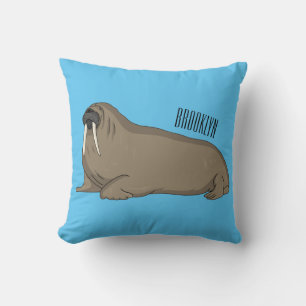 Walrus cartoon illustration  cushion