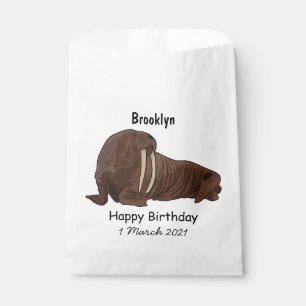 Walrus cartoon illustration favour bags