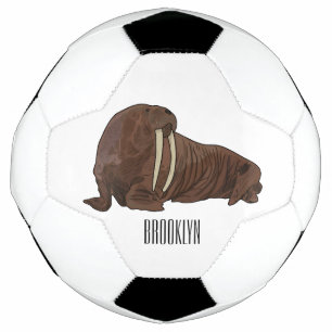 Walrus cartoon illustration football