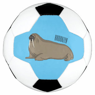 Walrus cartoon illustration football