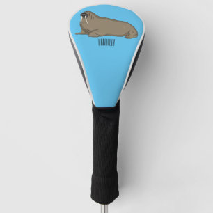 Walrus cartoon illustration golf head cover