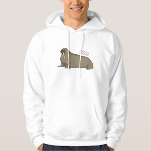 Walrus cartoon illustration hoodie