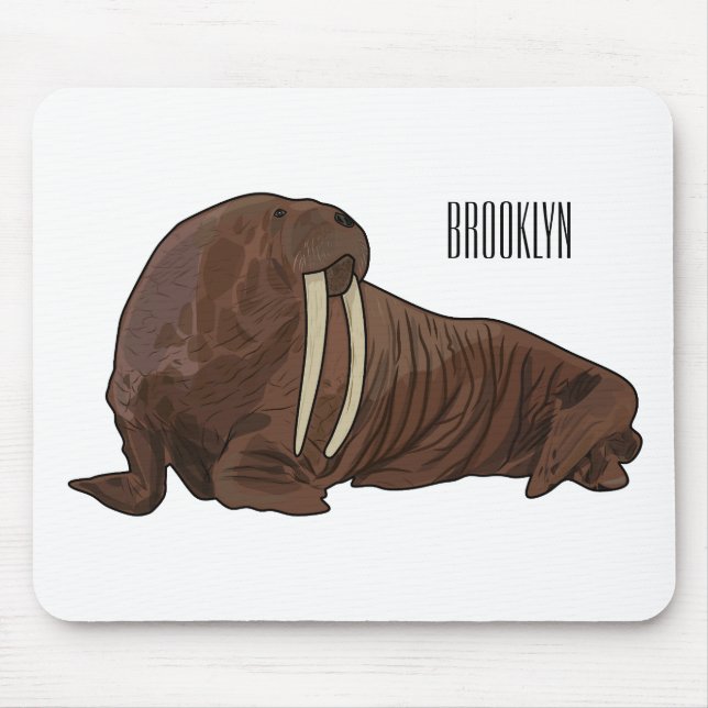 Walrus cartoon illustration mouse mat (Front)