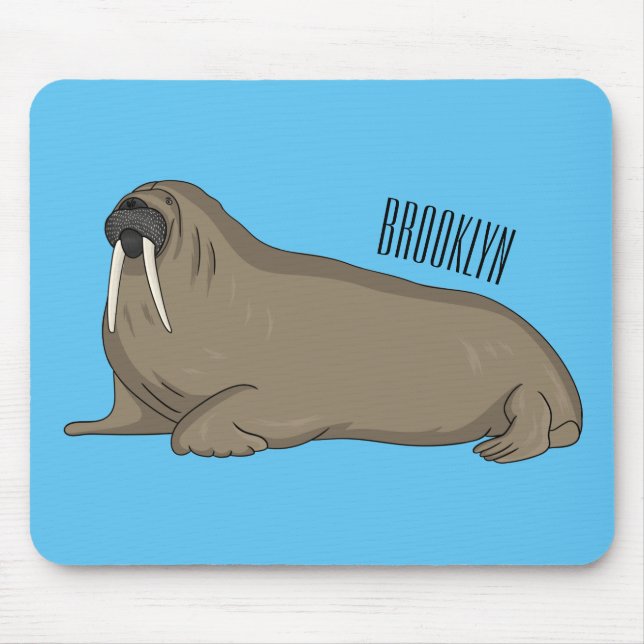Walrus cartoon illustration  mouse mat (Front)