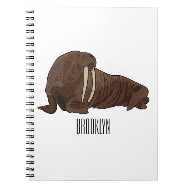 Walrus cartoon illustration notebook (Front)