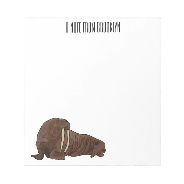 Walrus cartoon illustration notepad (Front)