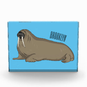 Walrus cartoon illustration photo block