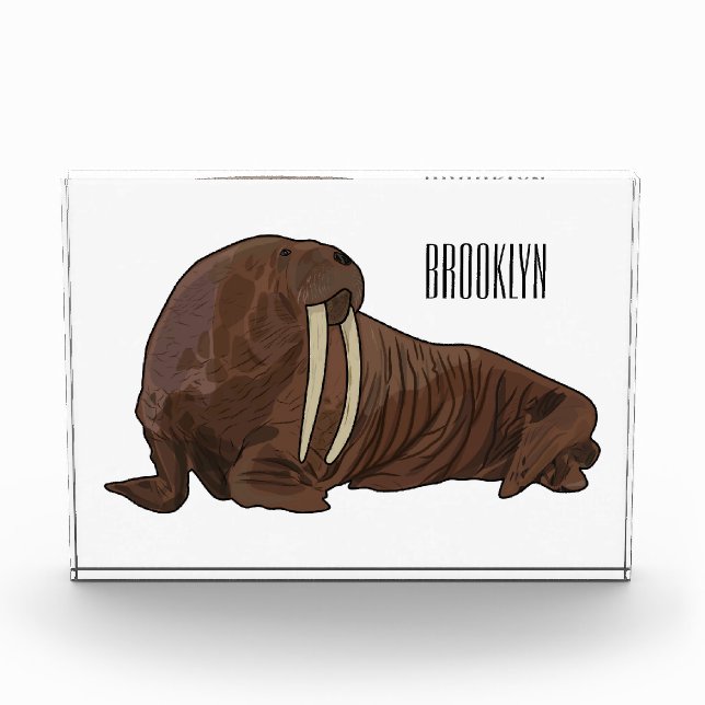 Walrus cartoon illustration photo block (Front)